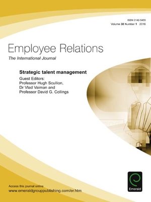 cover image of Employee Relations: The International Journal, Volume 38, Number 1